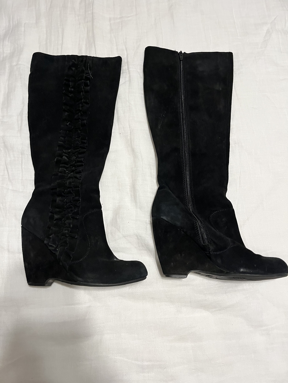 MIA Black Tall Wedge Boots US 8